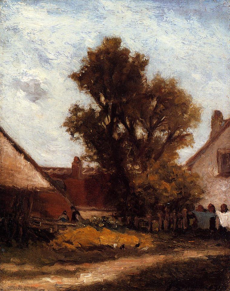 The Tree in the Farm Yard - Paul Gauguin Painting